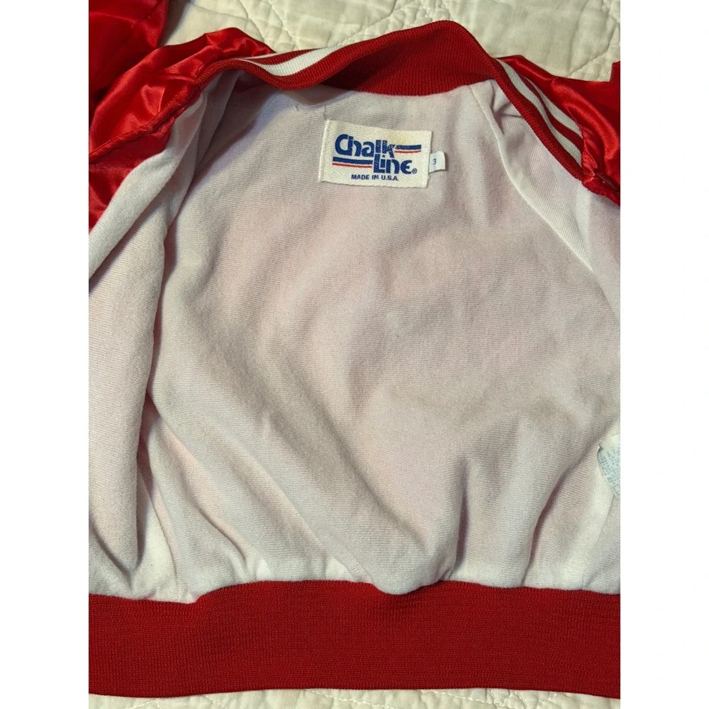 Chalk Line Cincinnati Reds Jacket Kids 3 Red Vintage 1992 Satin Bomber MLB